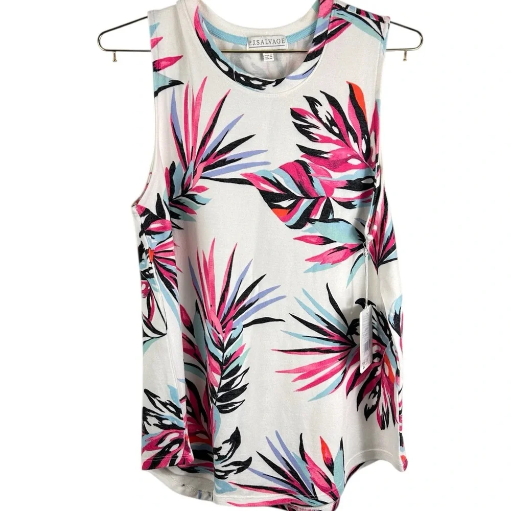 PJ Salvage Whimsy Palm PJ Set jersey with a tropical palm print